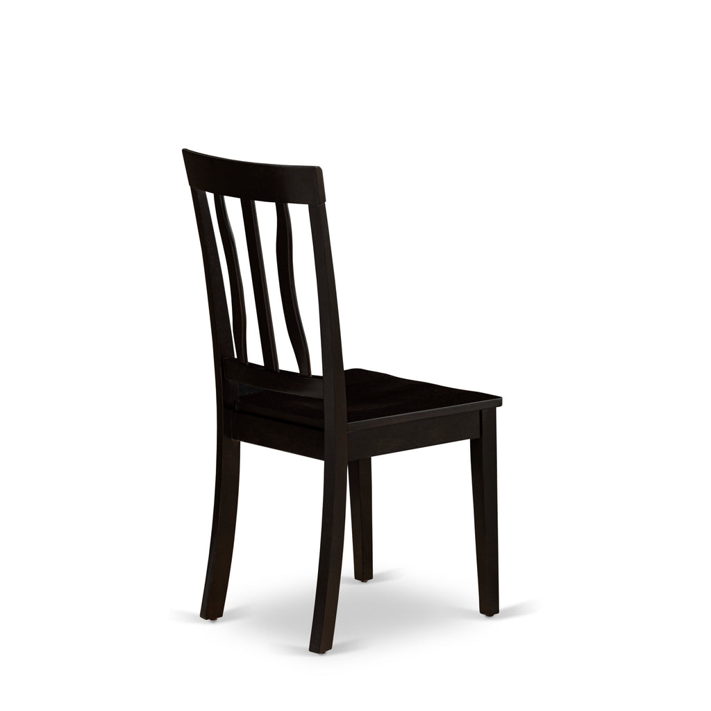East West Furniture ANC-CAP-W Antique Dining Room Chairs - Slat Back Wooden Seat Chairs