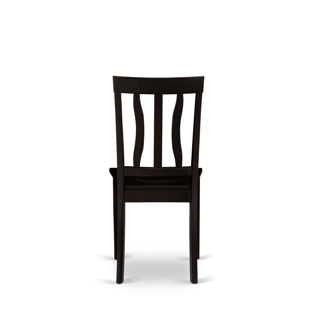 East West Furniture ANC-CAP-W Antique Dining Room Chairs - Slat Back Wooden Seat Chairs