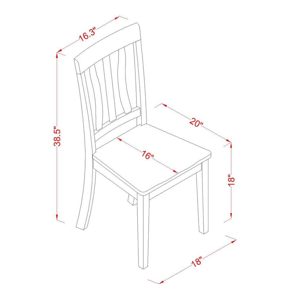 East West Furniture CAAN7-CAP-W 7 Piece Kitchen Table & Chairs Set Consist of a Rectangle Dining Room Table and 6 Dining Chairs, 36x60 Inch, Cappuccino