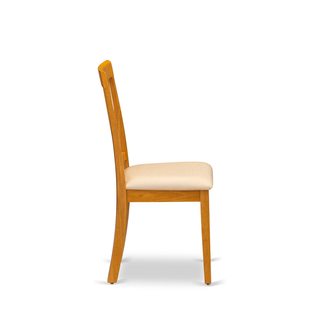 East West Furniture ANC-OAK-C Antique Dining Chairs - Linen Fabric Upholstered Wooden Chairs