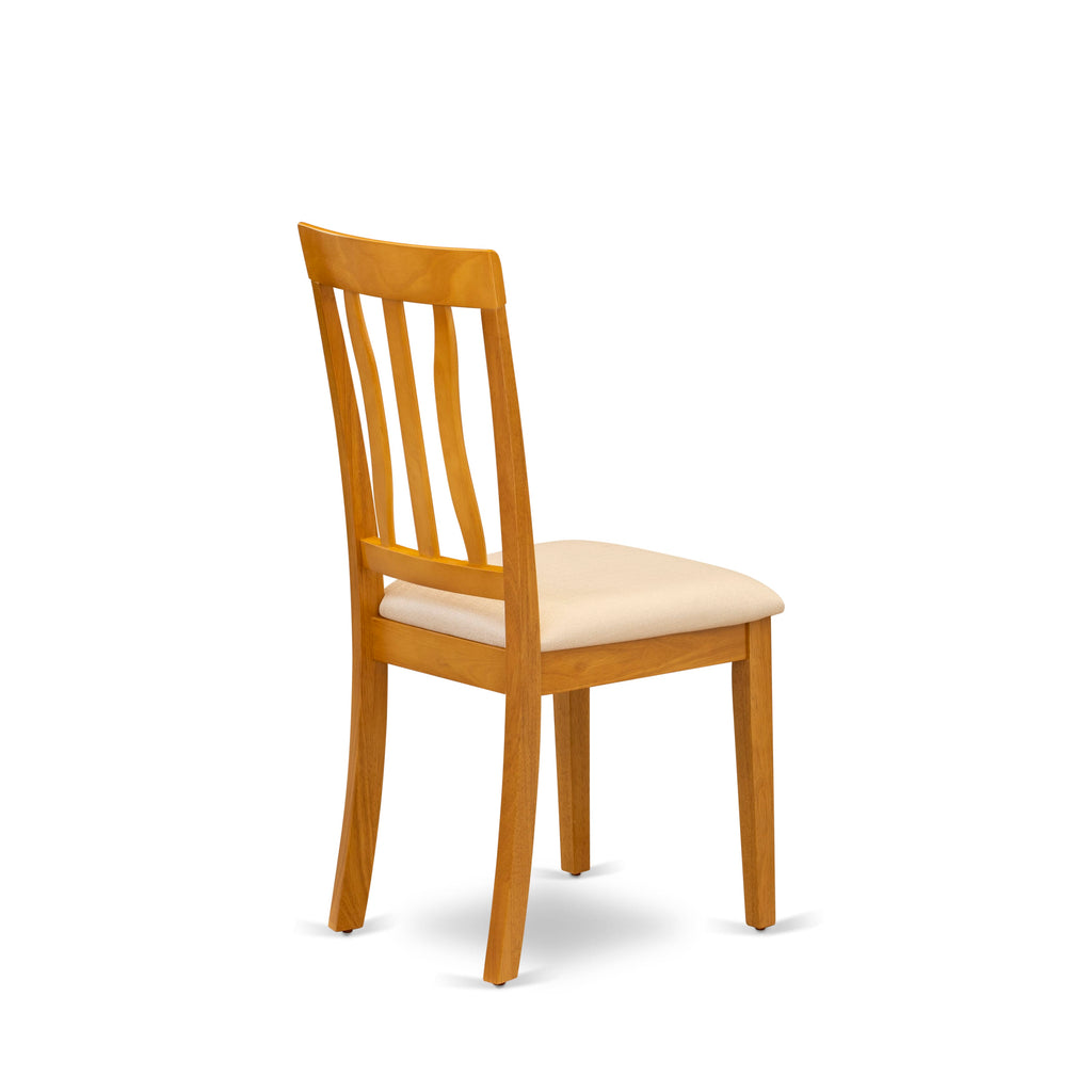 East West Furniture ANC-OAK-C Antique Dining Chairs - Linen Fabric Upholstered Wooden Chairs