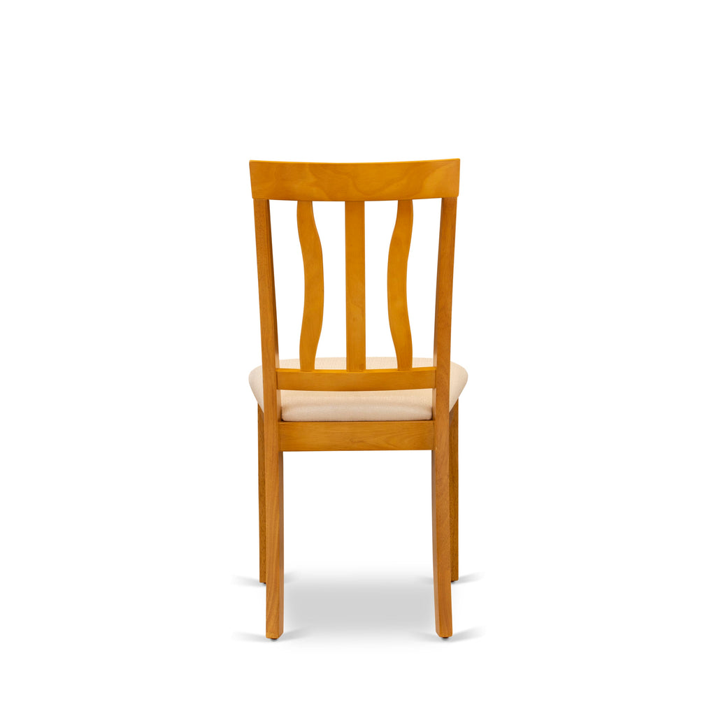 East West Furniture ANC-OAK-C Antique Dining Chairs - Linen Fabric Upholstered Wooden Chairs