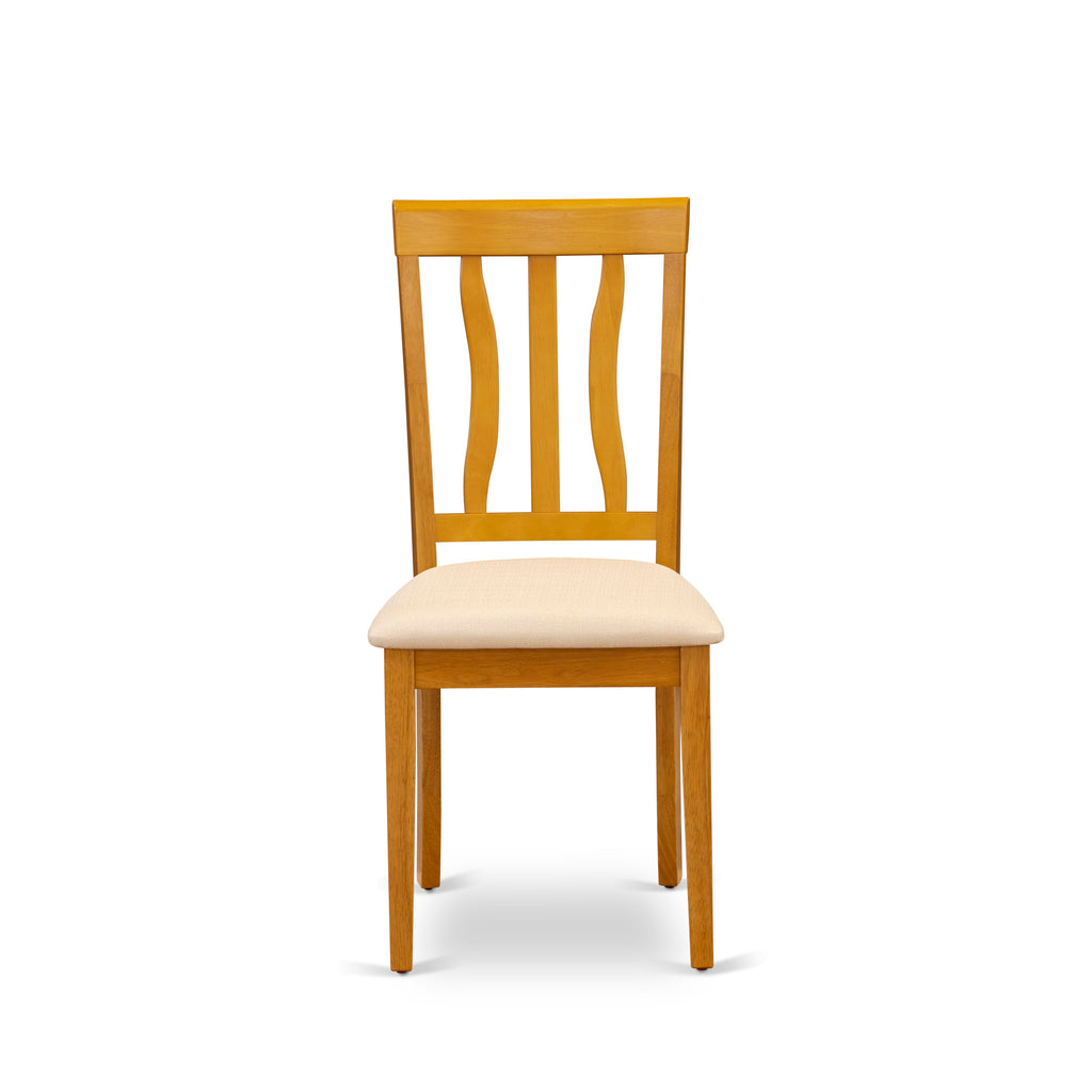 East West Furniture ANC-OAK-C Antique Dining Chairs - Linen Fabric Upholstered Wooden Chairs