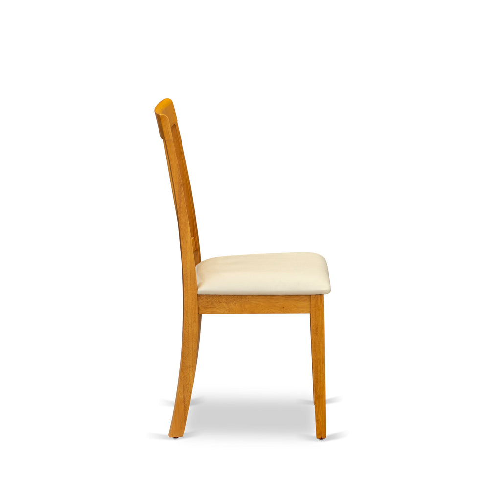 East West Furniture ANC-OAK-LC Antique Kitchen Dining Chairs - Faux Leather Upholstered Wooden Chairs
