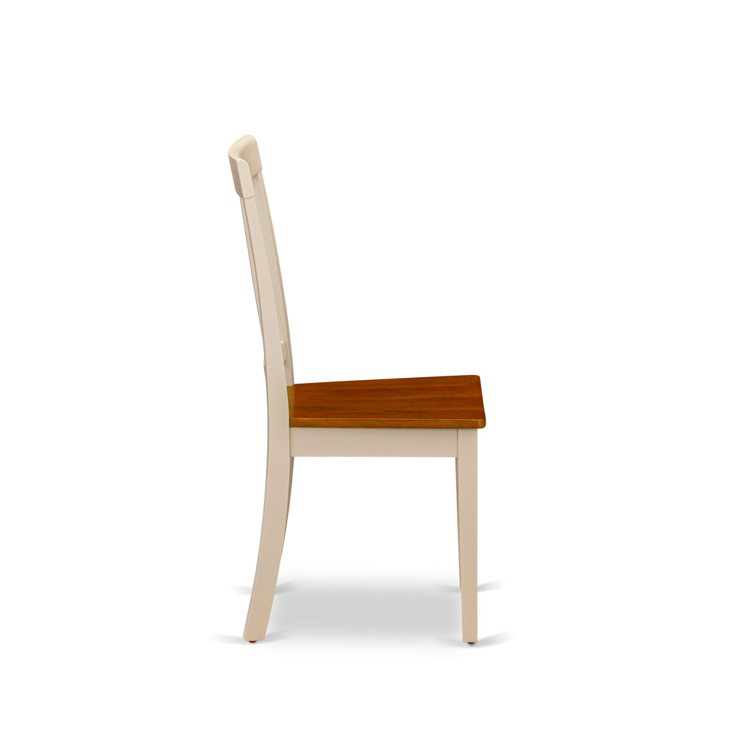East West Furniture ANC-WHI-W Antique Dining Room Chairs - Slat Back Solid Wood Seat Chairs
