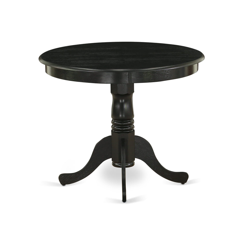 East West Furniture ANT-ABK-TP Antique Dining Room Table - a Round kitchen Table Top with Pedestal Base