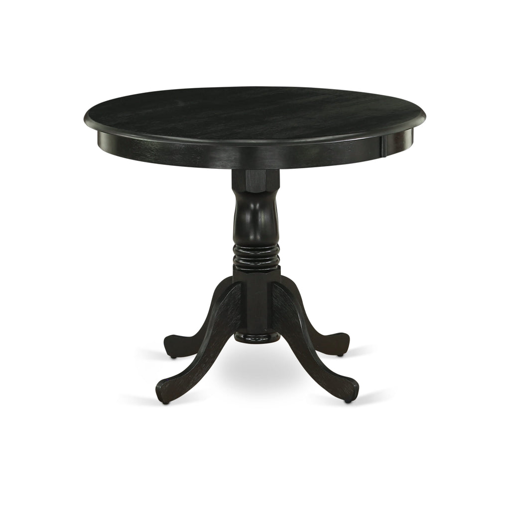 East West Furniture ANT-ABK-TP Antique Dining Room Table - a Round kitchen Table Top with Pedestal Base