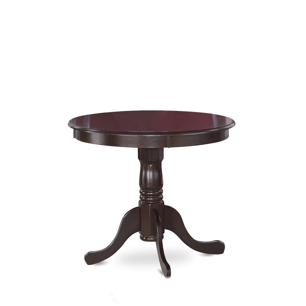 East West Furniture ANT-CAP-TP Antique Dining Room Table - a Round kitchen Table Top with Pedestal Base