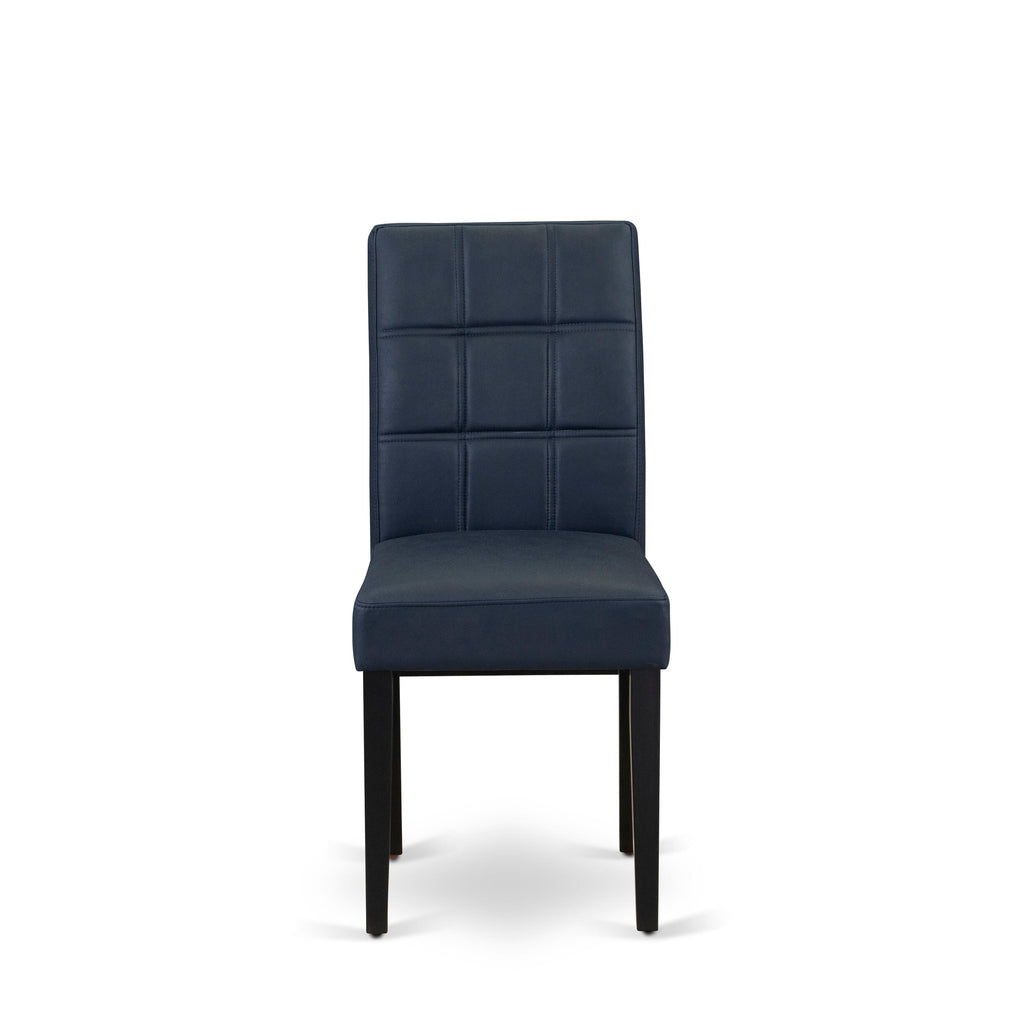 AUSTIN PARSONS CHAIRS- ASP1T09 - BLACK FINISHED LEG - DARK NAVY BLUE FAUX LEATHER