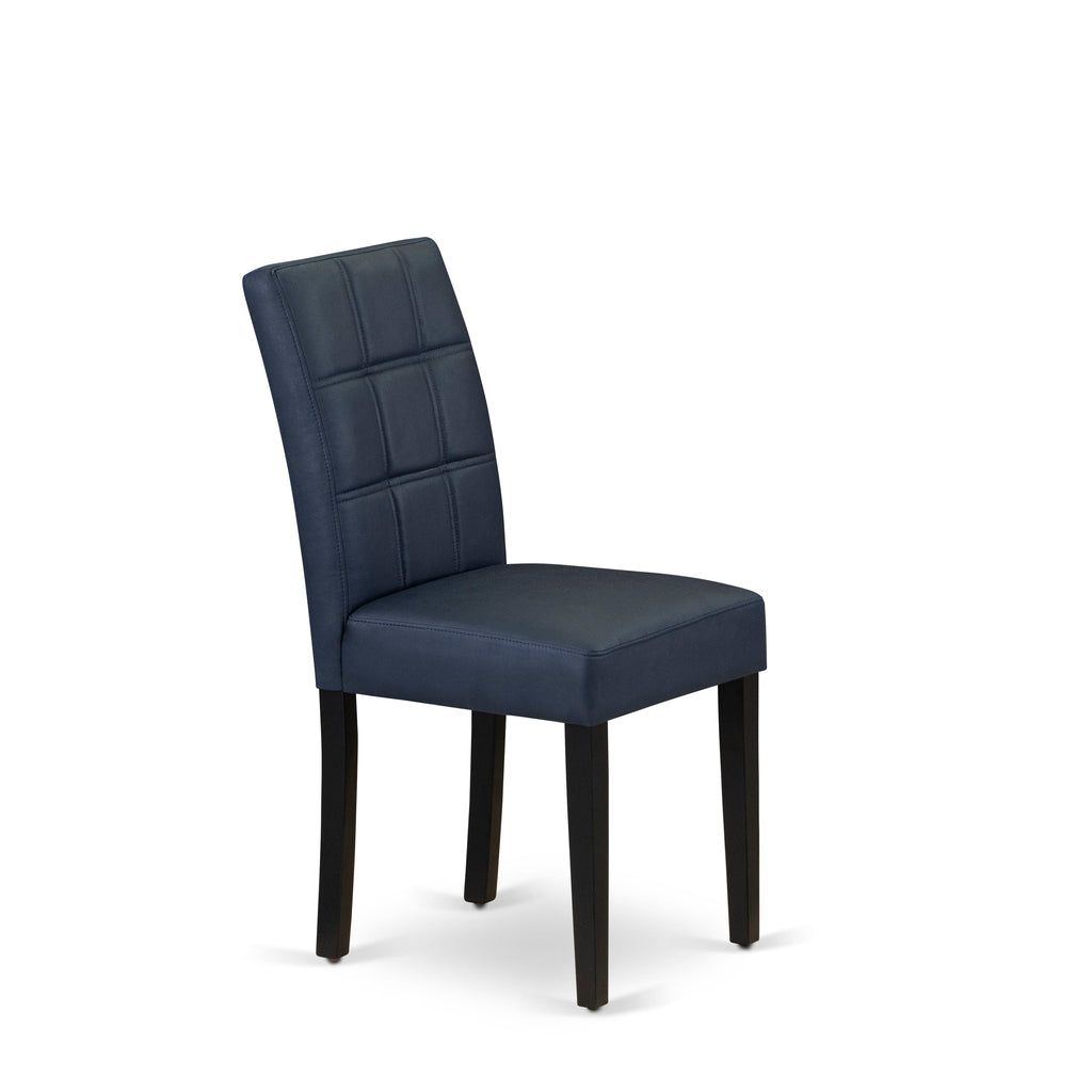 AUSTIN PARSONS CHAIRS- ASP1T09 - BLACK FINISHED LEG - DARK NAVY BLUE FAUX LEATHER