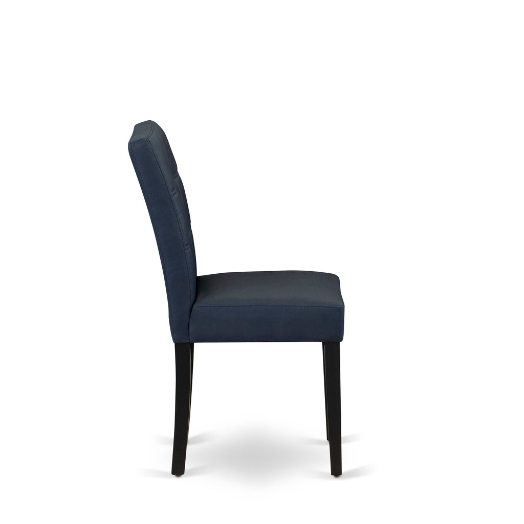 AUSTIN PARSONS CHAIRS- ASP1T09 - BLACK FINISHED LEG - DARK NAVY BLUE FAUX LEATHER