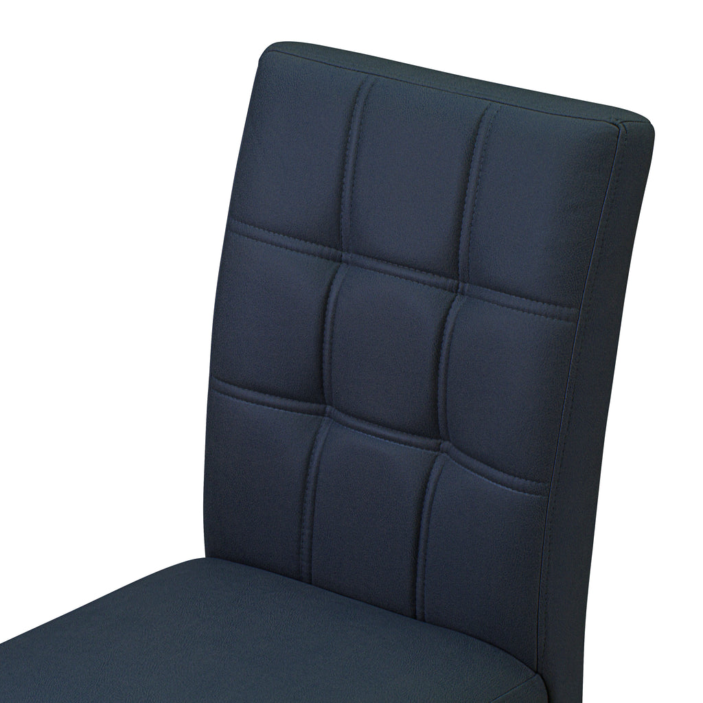 AUSTIN PARSONS CHAIRS- ASP1T09 - BLACK FINISHED LEG - DARK NAVY BLUE FAUX LEATHER