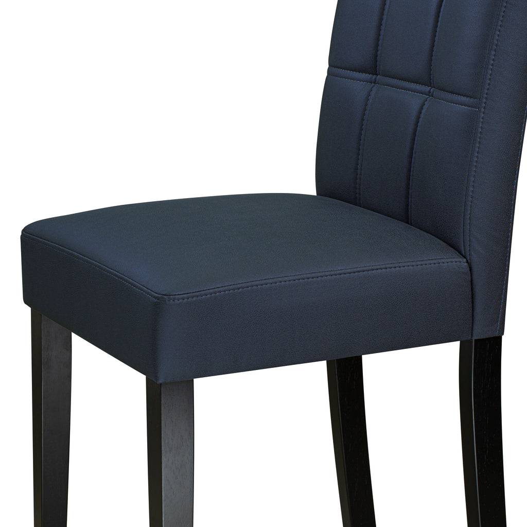 AUSTIN PARSONS CHAIRS- ASP1T09 - BLACK FINISHED LEG - DARK NAVY BLUE FAUX LEATHER