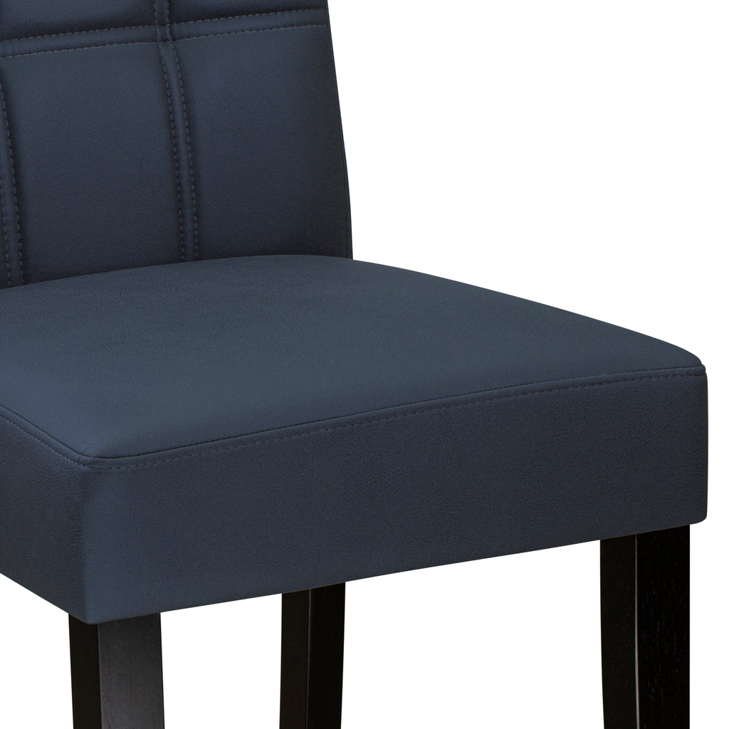 AUSTIN PARSONS CHAIRS- ASP1T09 - BLACK FINISHED LEG - DARK NAVY BLUE FAUX LEATHER
