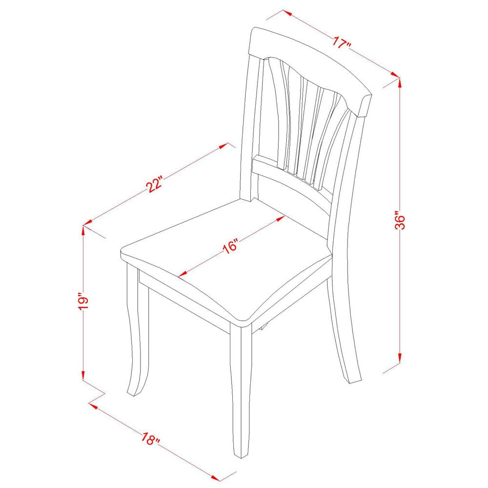 East West Furniture AVC-BLK-LC Avon Dining Chairs - Faux Leather Upholstered Wooden Chairs
