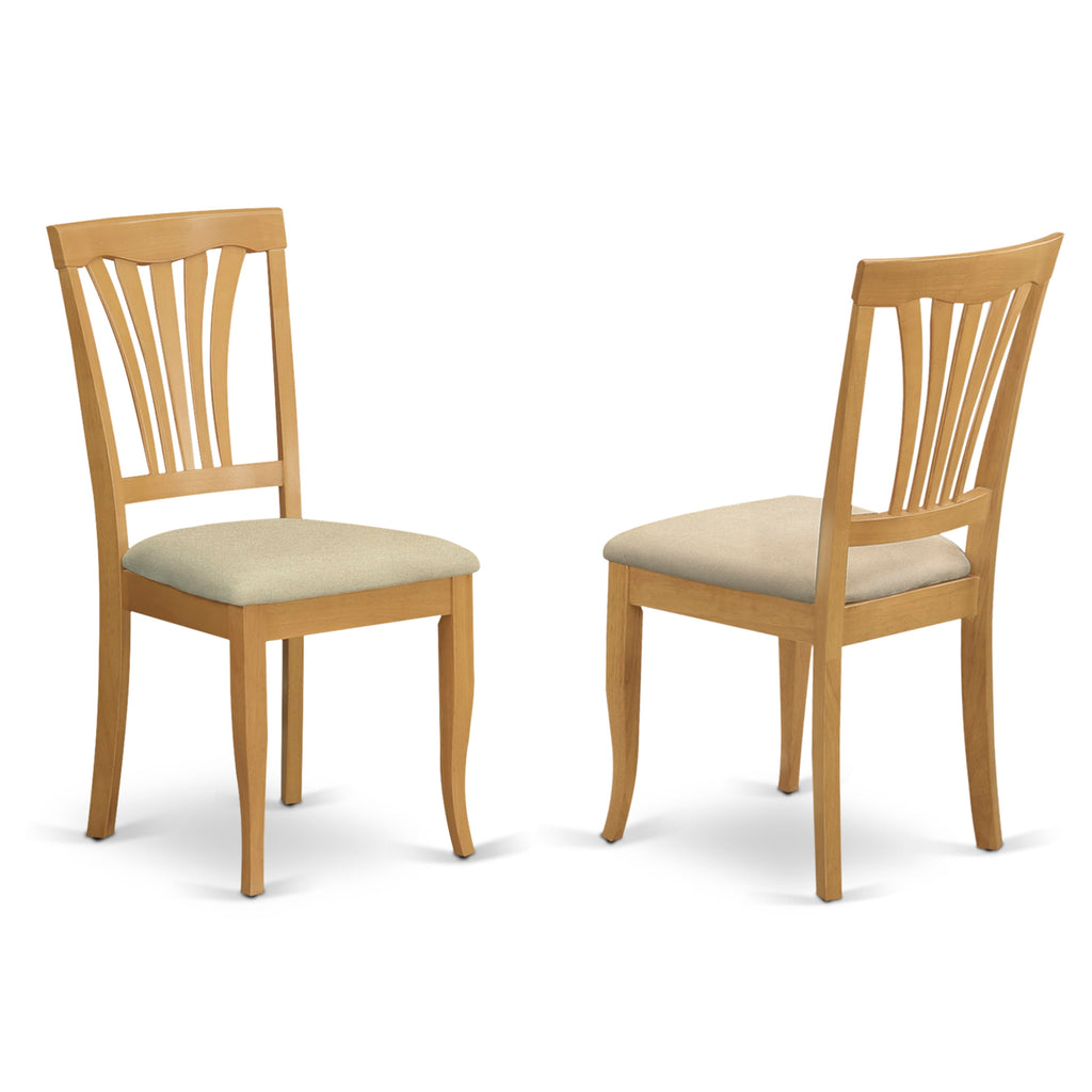 East West Furniture AVC-OAK-C Avon Kitchen Dining Chairs - Linen Fabric Upholstered Solid Wood Chairs