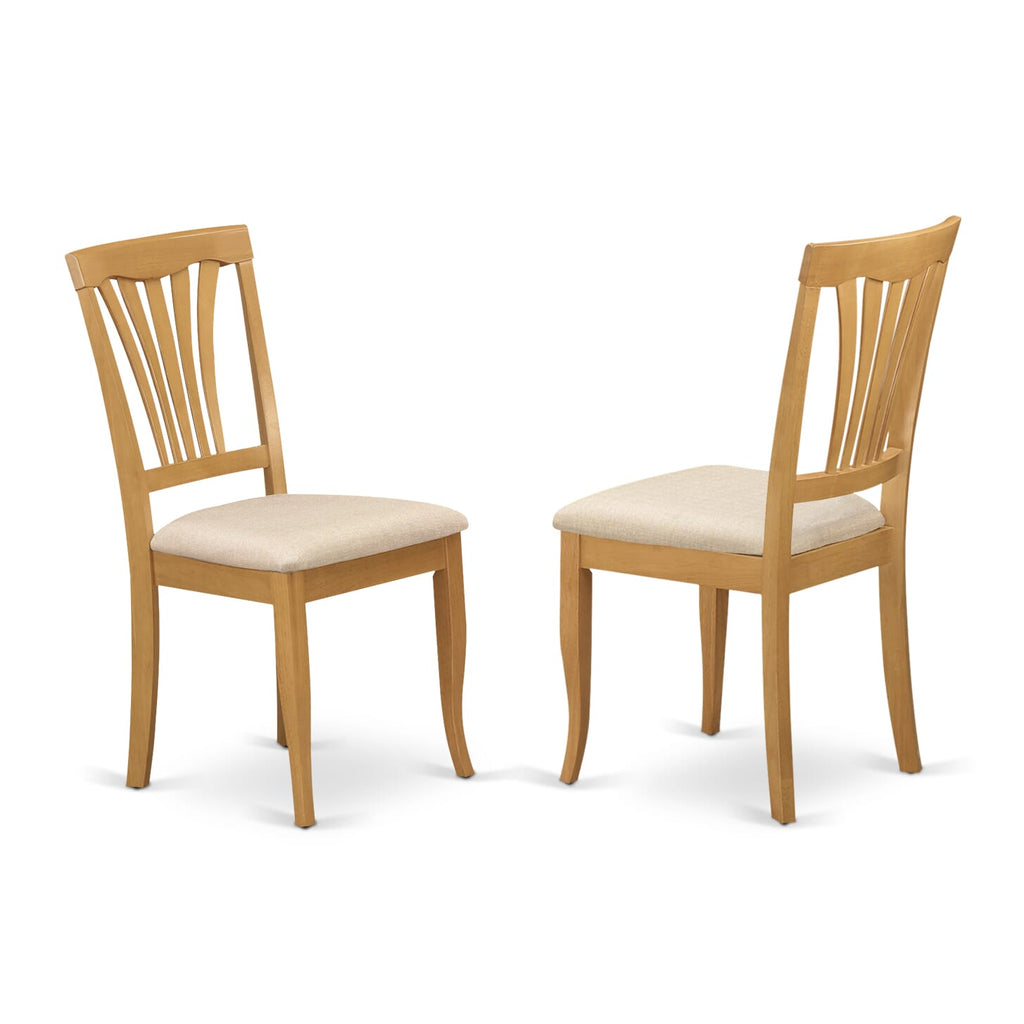 East West Furniture AVC-OAK-C Avon Kitchen Dining Chairs - Linen Fabric Upholstered Solid Wood Chairs