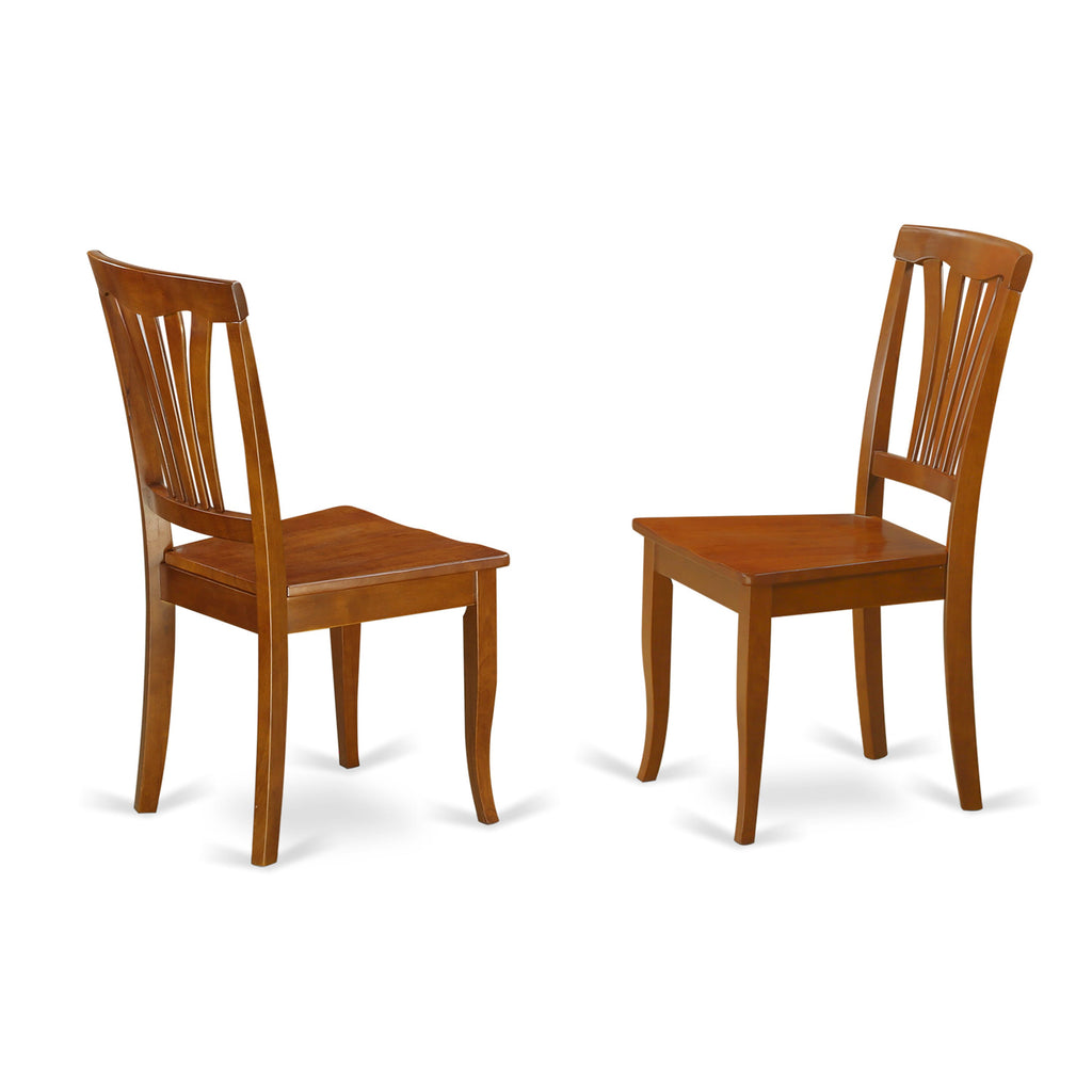 East West Furniture AVC-SBR-W Avon Dining Room Chairs - Slat Back Wooden Seat Chairs