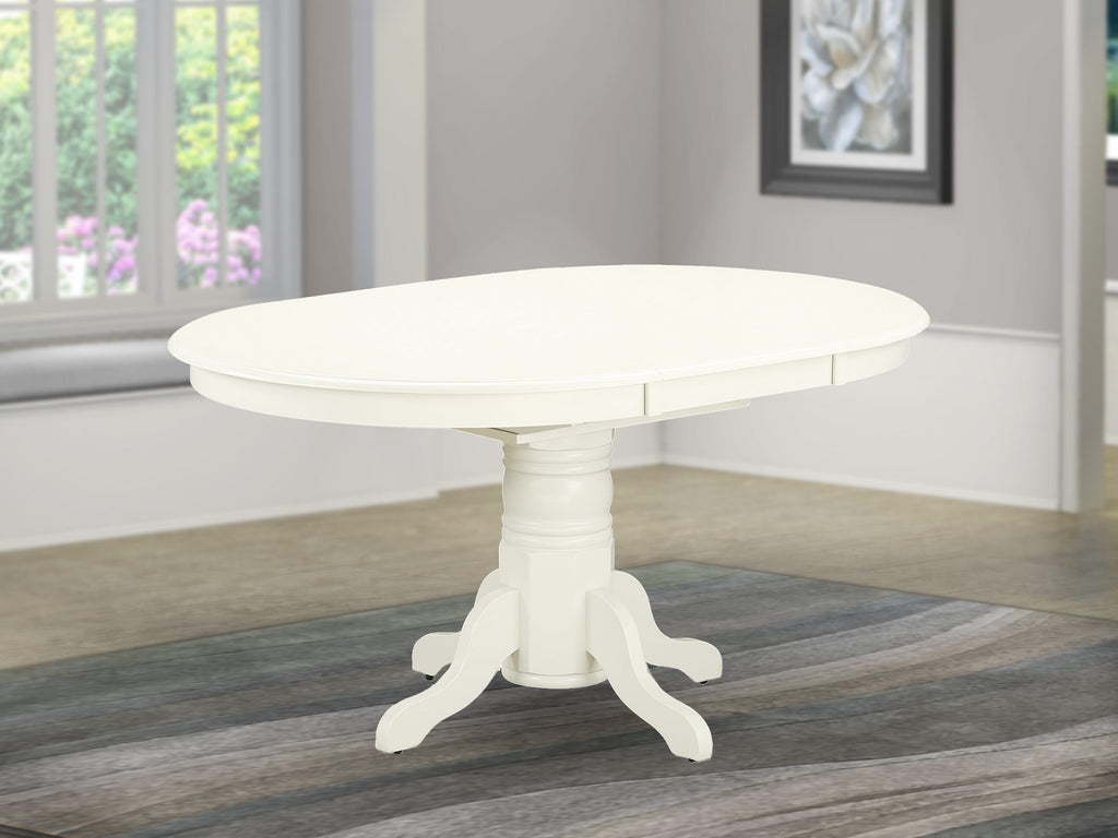 East West Furniture AVT-LWH-TP Avon Dining Room Table - an Oval kitchen Table Top with Butterfly Leaf & Pedestal Base