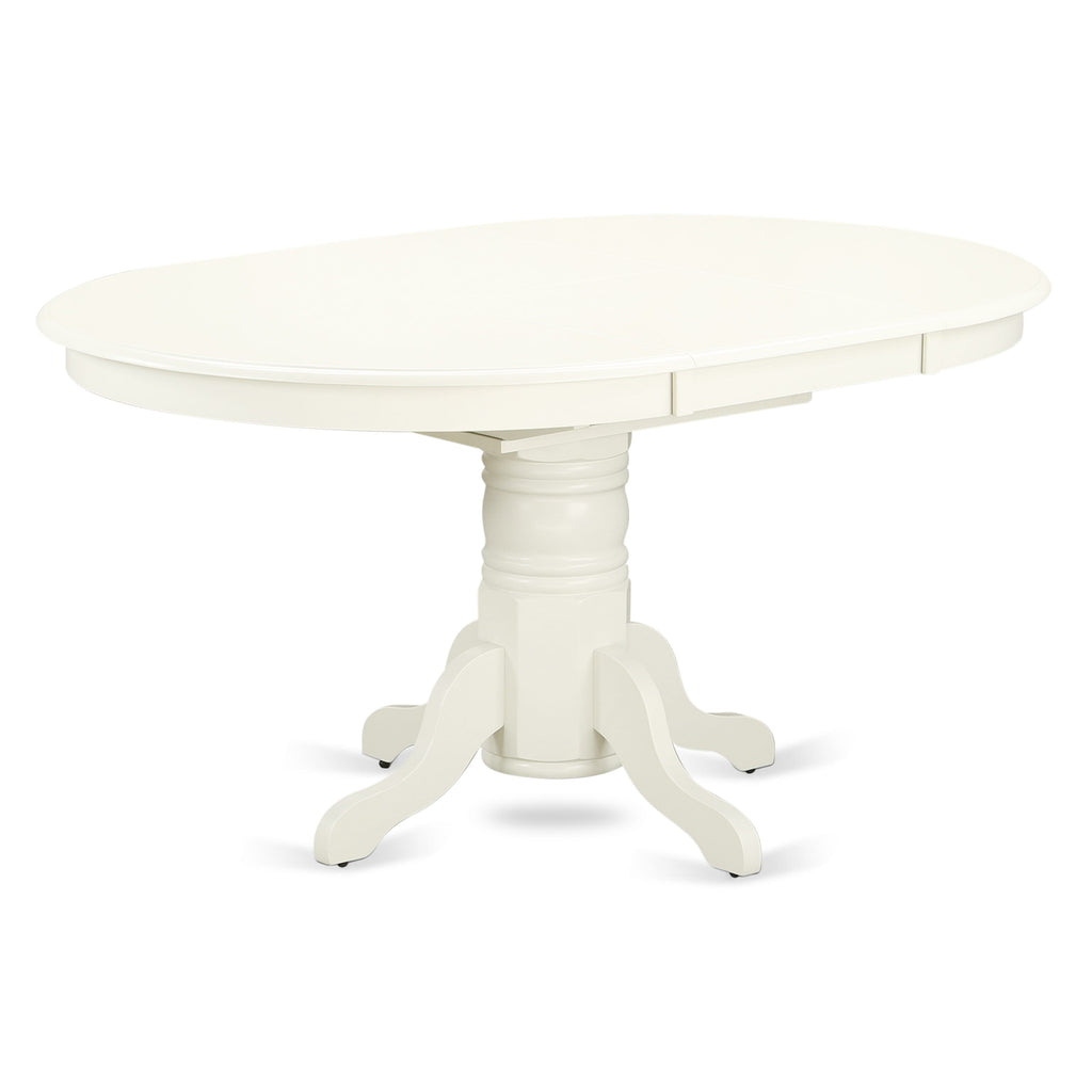 East West Furniture AVT-LWH-TP Avon Dining Room Table - an Oval kitchen Table Top with Butterfly Leaf & Pedestal Base