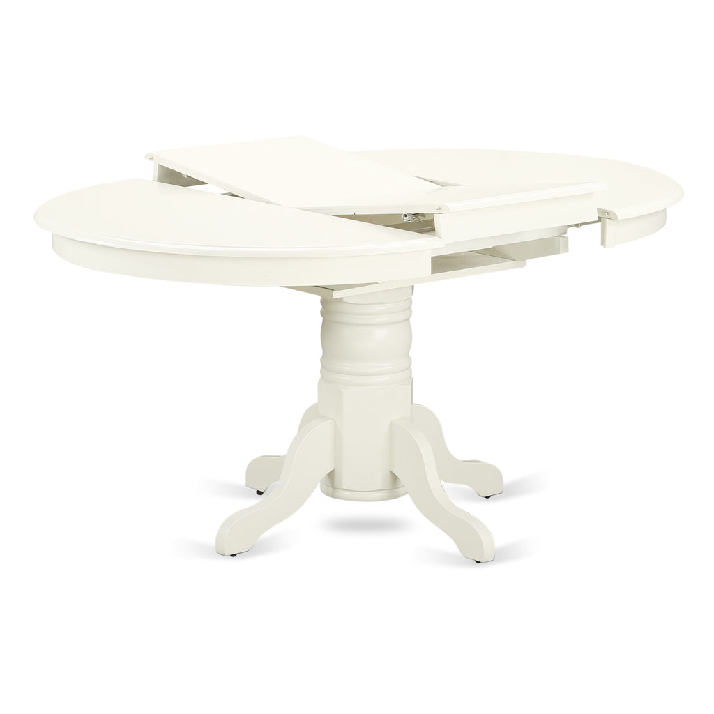 East West Furniture AVT-LWH-TP Avon Dining Room Table - an Oval kitchen Table Top with Butterfly Leaf & Pedestal Base
