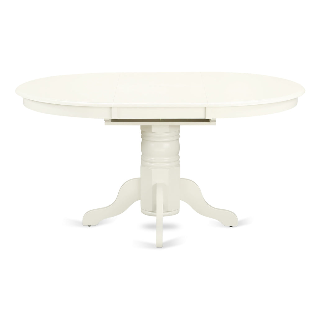 East West Furniture AVT-LWH-TP Avon Dining Room Table - an Oval kitchen Table Top with Butterfly Leaf & Pedestal Base