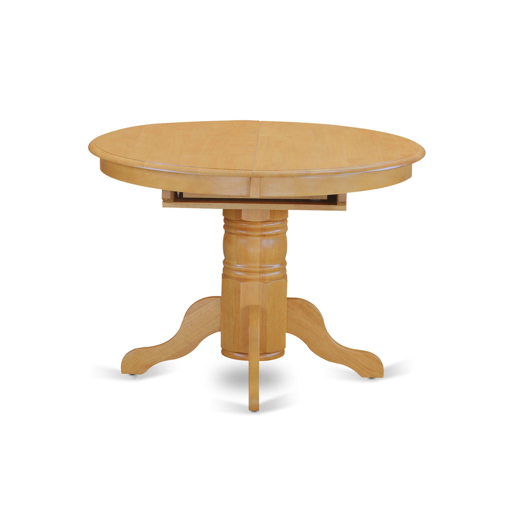 East West Furniture AVT-OAK-TP Avon Modern Kitchen Table - an Oval Dining Table Top with Butterfly Leaf & Pedestal Base