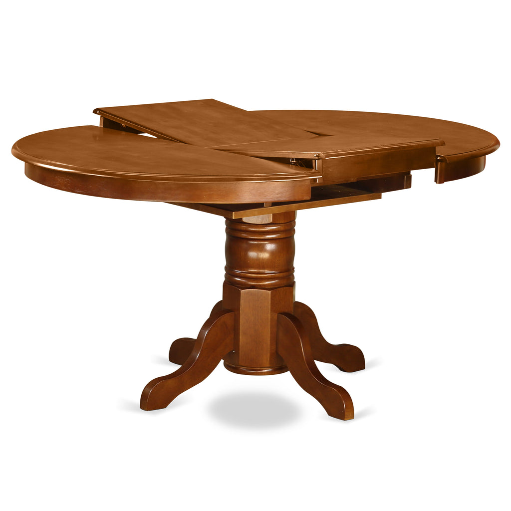 East West Furniture AVT-SBR-TP Avon Kitchen Dining Table - an Oval Wooden Table Top with Butterfly Leaf & Pedestal Base