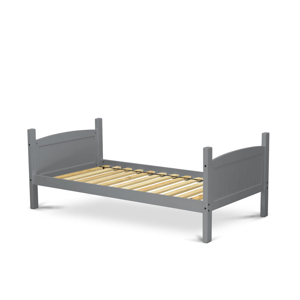 East West Furniture AYB-06-T Albury Twin Bunk Bed in Gray Finish