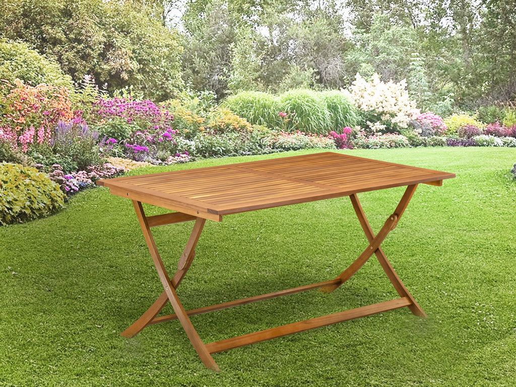 East West Furniture BAETFNA Avondale Wooden Folding Table Made of Acacia wood in Natural Oil finish