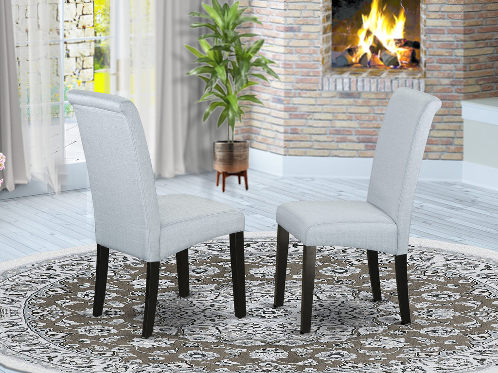East West Furniture BAP1T05 Barry Parsons Dining Chairs - Grey Linen Fabric Padded Chairs