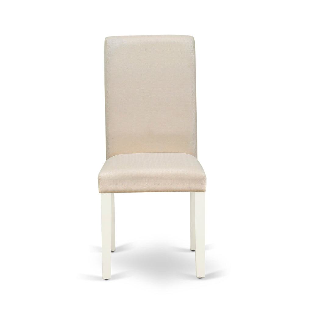 East West Furniture BAP2T01 Barry Parson Dining Room Chairs - Cream Linen Fabric Upholstered Chairs