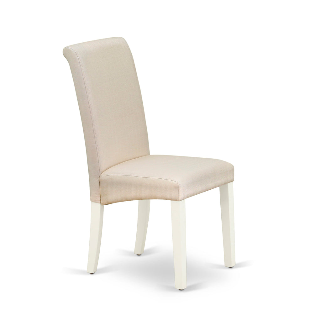 East West Furniture BAP2T01 Barry Parson Dining Room Chairs - Cream Linen Fabric Upholstered Chairs