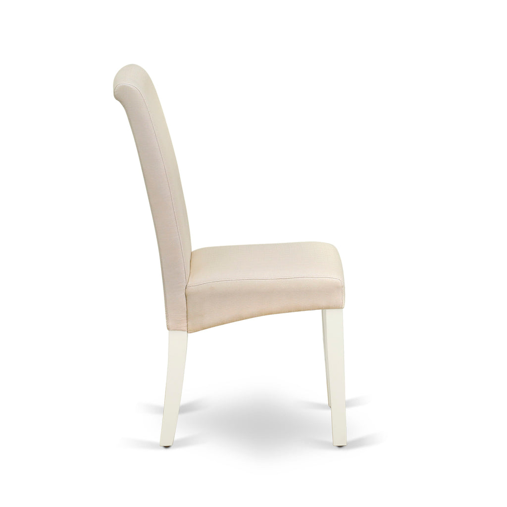 East West Furniture BAP2T01 Barry Parson Dining Room Chairs - Cream Linen Fabric Upholstered Chairs