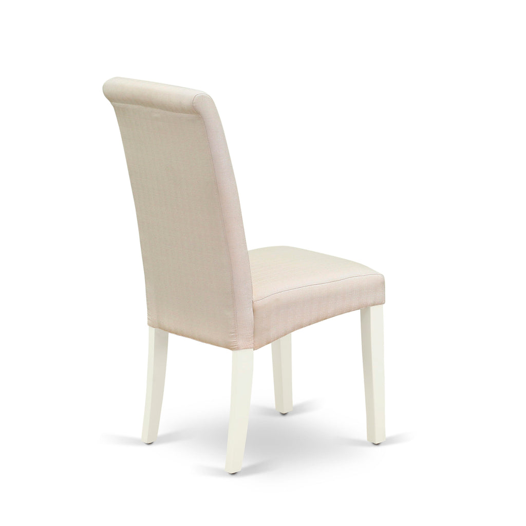 East West Furniture BAP2T01 Barry Parson Dining Room Chairs - Cream Linen Fabric Upholstered Chairs