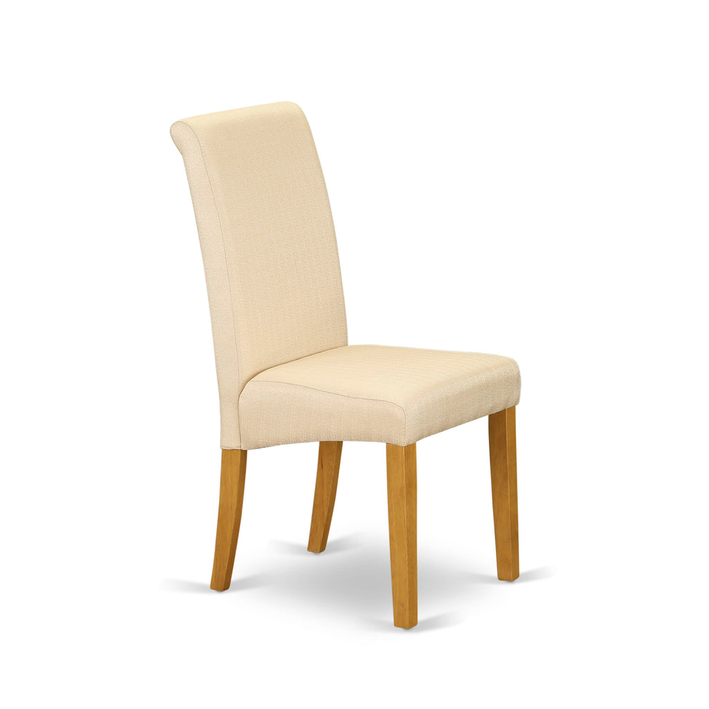 East West Furniture BAP4T02 Barry Parson Kitchen Chairs - Light Beige Linen Fabric Padded Dining Chairs