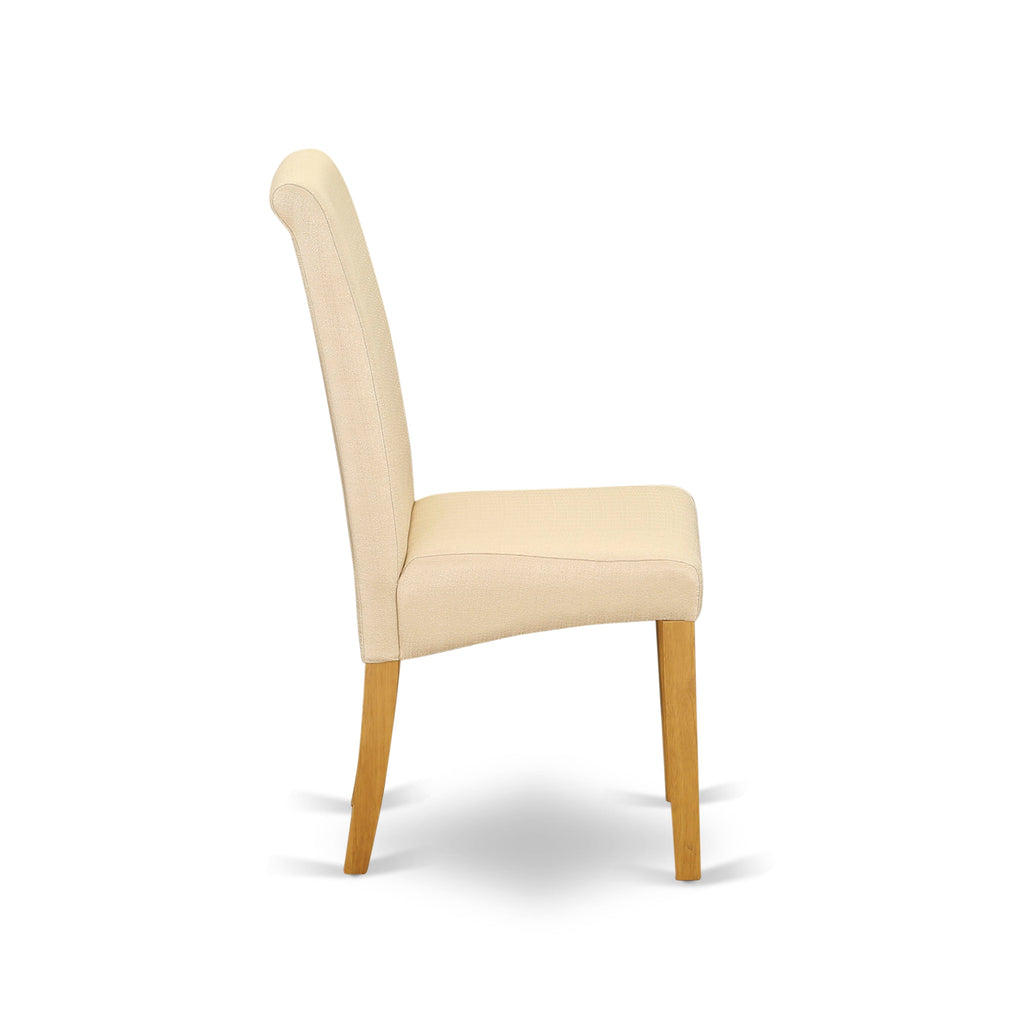 East West Furniture BAP4T02 Barry Parson Kitchen Chairs - Light Beige Linen Fabric Padded Dining Chairs