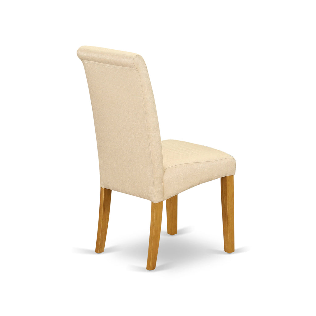 East West Furniture BAP4T02 Barry Parson Kitchen Chairs - Light Beige Linen Fabric Padded Dining Chairs