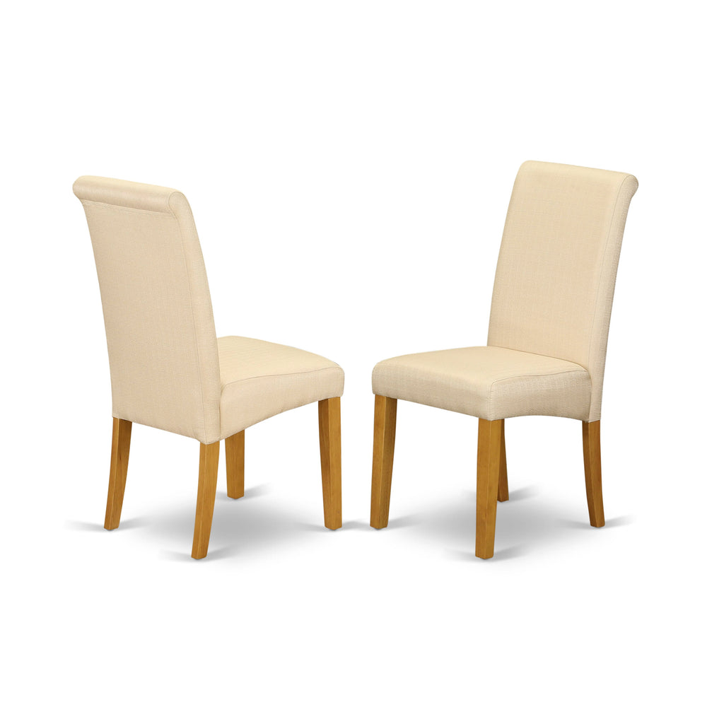 East West Furniture BAP4T02 Barry Parson Kitchen Chairs - Light Beige Linen Fabric Padded Dining Chairs