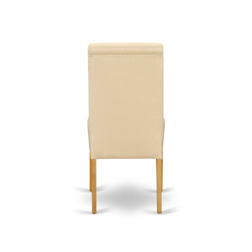 East West Furniture BAP4T02 Barry Parson Kitchen Chairs - Light Beige Linen Fabric Padded Dining Chairs