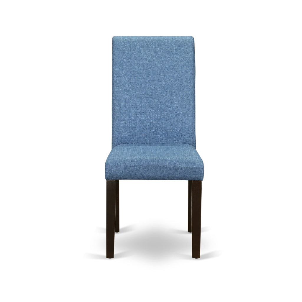 East West Furniture BAP5T21 Barry Classic Parsons Dining Chairs - Blue Color Linen Fabric Padded Chairs
