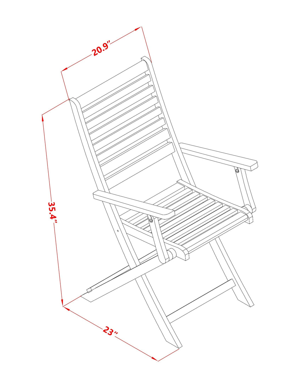 East West Furniture CMBS7CANA 7 Piece Outdoor Patio Dining Sets Consist of a Rectangle Acacia Wood Table and 6 Folding Arm Chairs, 36x66 Inch, Natural Oil