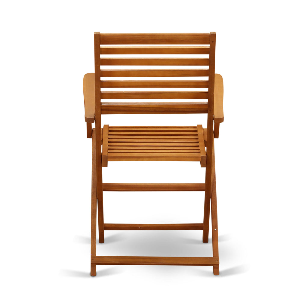 East West Furniture DEBS7CANA 7 Piece Patio Dining Set Consist of a Rectangle Outdoor Acacia Wood Table and 6 Folding Arm Chairs