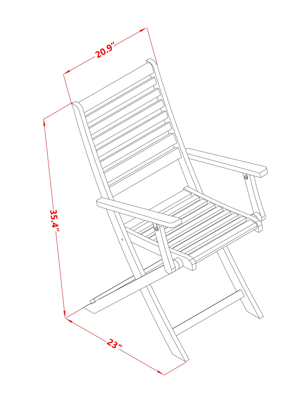 East West Furniture DEBS7CANA 7 Piece Patio Dining Set Consist of a Rectangle Outdoor Acacia Wood Table and 6 Folding Arm Chairs