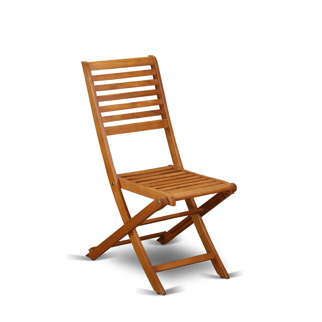 East West Furniture DEBS92CANA 9 Piece Outdoor Patio Dining Sets Includes a Rectangle Acacia Wood Table and 2 Folding Arm Chairs with 6 Side Chairs