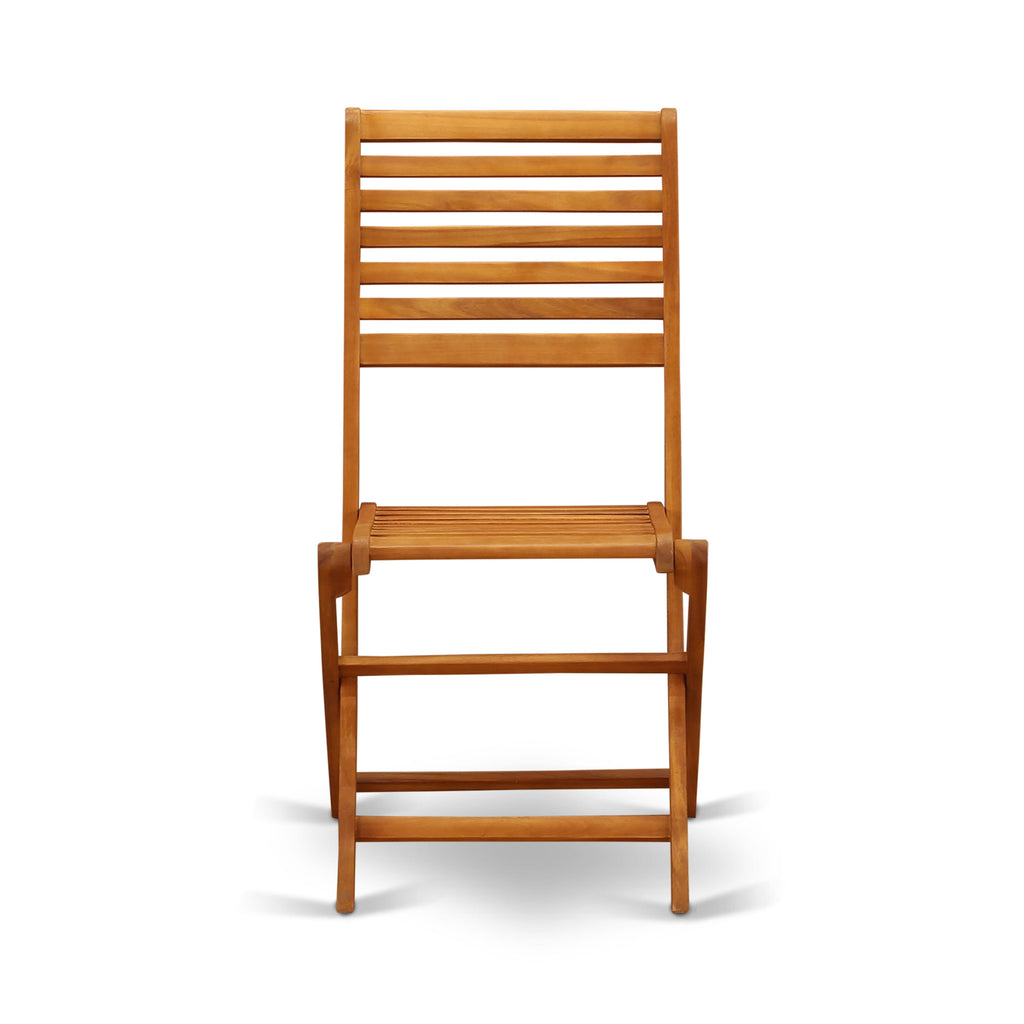East West Furniture DEBS92CANA 9 Piece Outdoor Patio Dining Sets Includes a Rectangle Acacia Wood Table and 2 Folding Arm Chairs with 6 Side Chairs