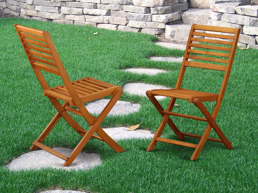 East West Furniture DEBS92CANA 9 Piece Outdoor Patio Dining Sets Includes a Rectangle Acacia Wood Table and 2 Folding Arm Chairs with 6 Side Chairs
