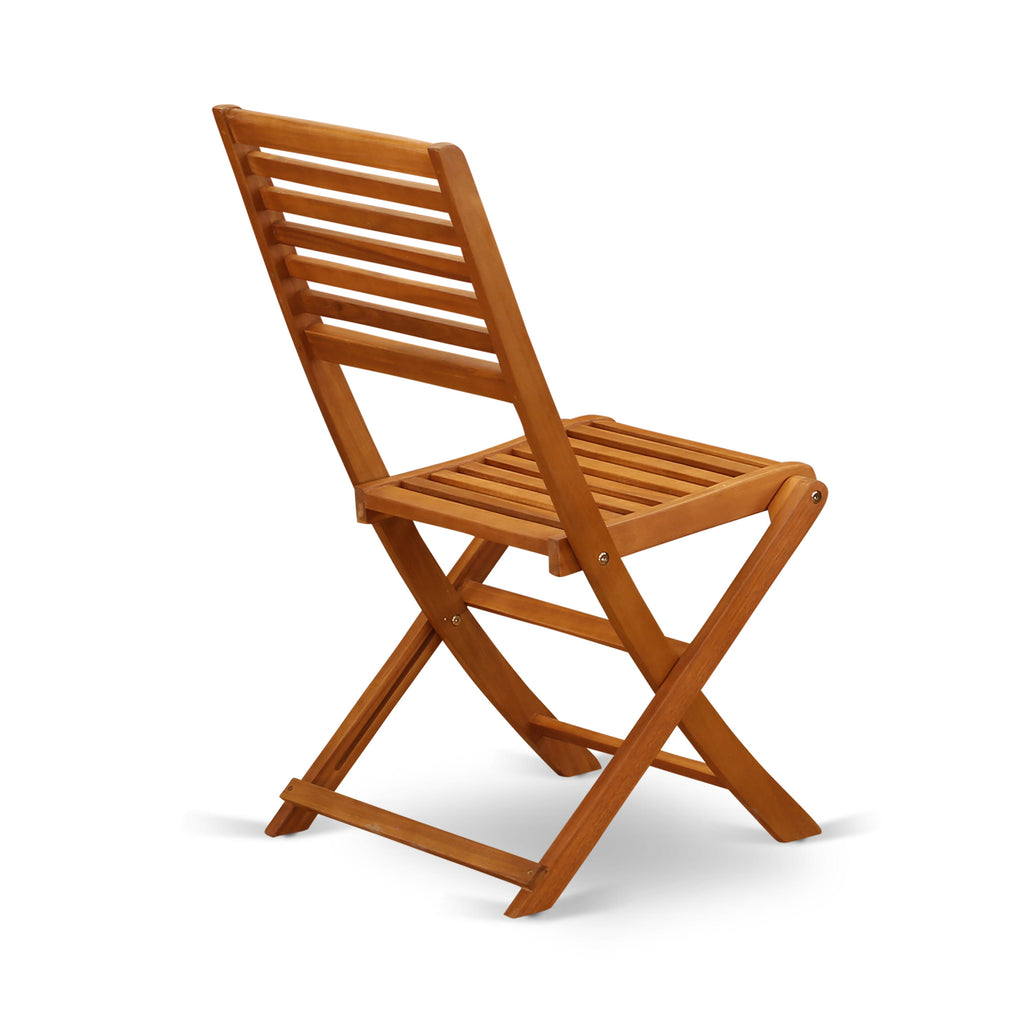 East West Furniture DEBS92CANA 9 Piece Outdoor Patio Dining Sets Includes a Rectangle Acacia Wood Table and 2 Folding Arm Chairs with 6 Side Chairs