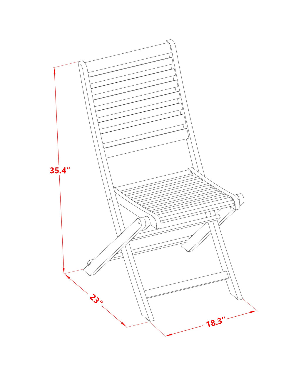 East West Furniture DEBS92CANA 9 Piece Outdoor Patio Dining Sets Includes a Rectangle Acacia Wood Table and 2 Folding Arm Chairs with 6 Side Chairs