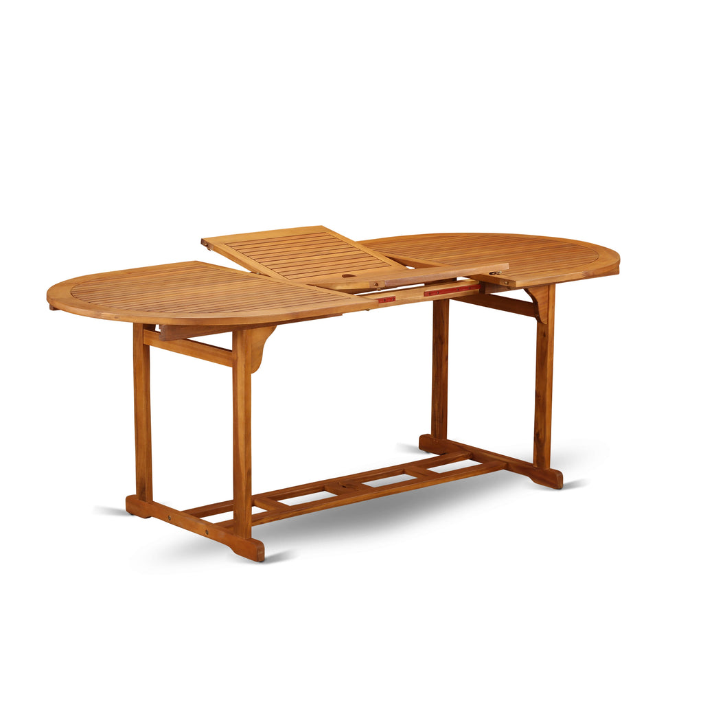 East West Furniture BBSTXNA Beasley Patio Dining Table Outdoor  Oval Acacia Wood Table